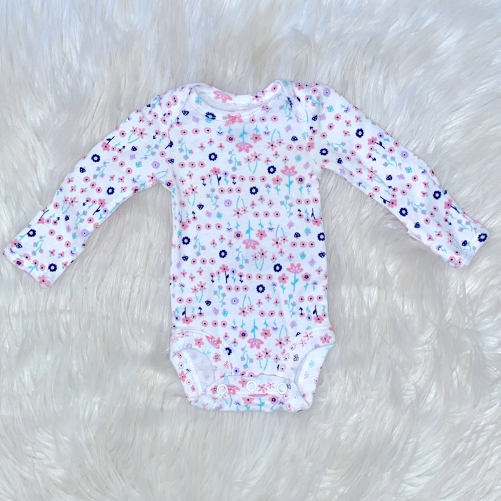 Simple Joy Purple and White Floral Onesie